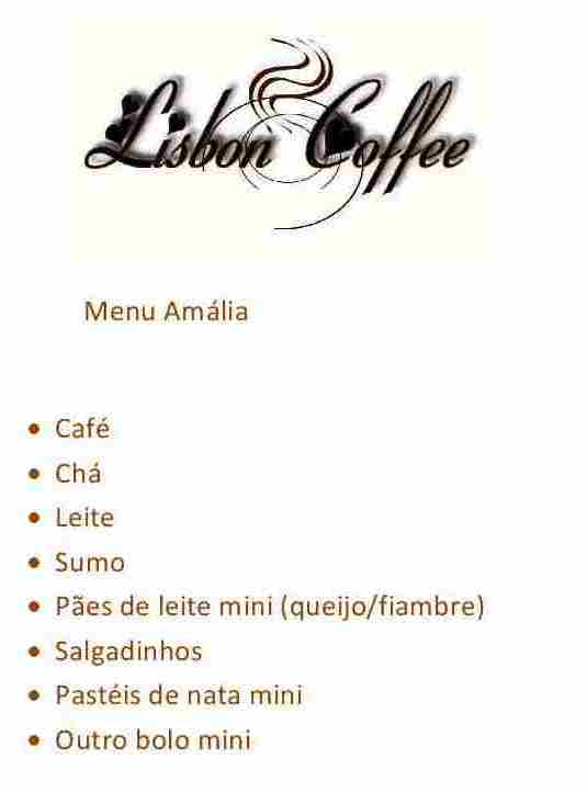 Menu Amália Menu Amália