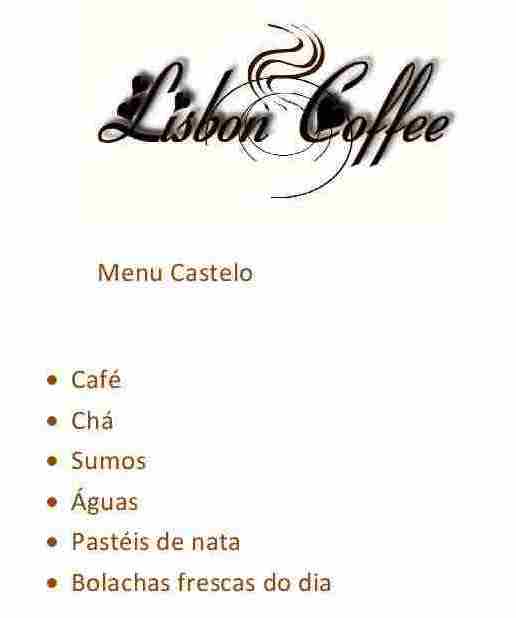 Menu Castelo Menu Castelo